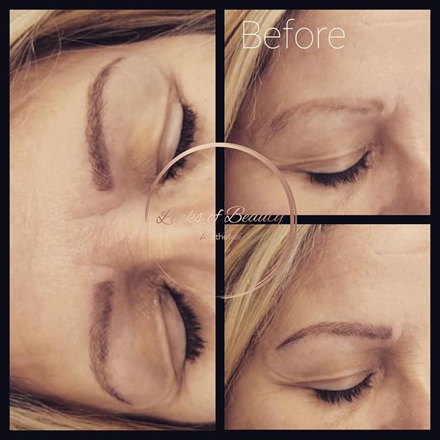 Combination brows, before and after
