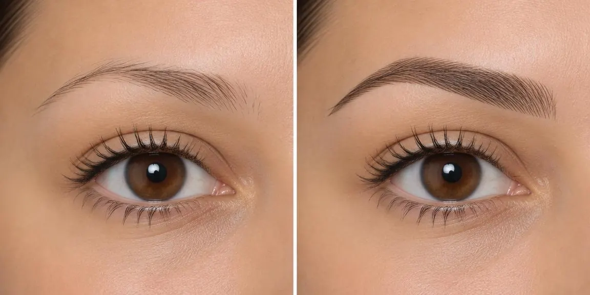 Brow transformation before and after
